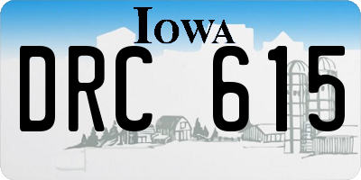 IA license plate DRC615