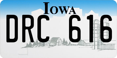 IA license plate DRC616