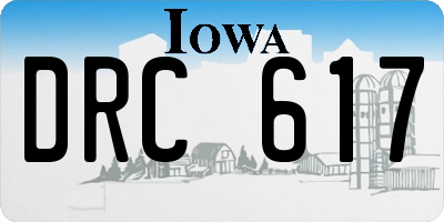 IA license plate DRC617