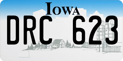 IA license plate DRC623