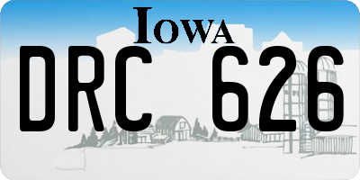 IA license plate DRC626