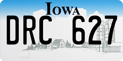 IA license plate DRC627