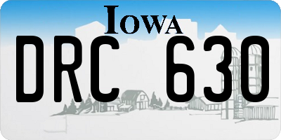 IA license plate DRC630