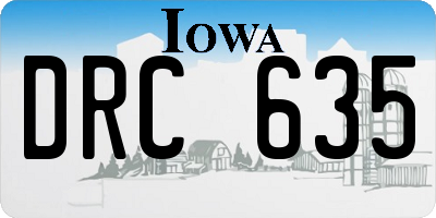 IA license plate DRC635