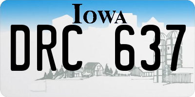 IA license plate DRC637