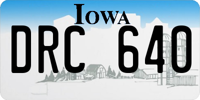 IA license plate DRC640