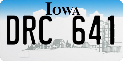 IA license plate DRC641