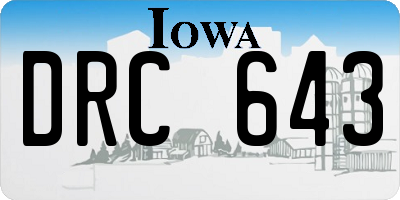 IA license plate DRC643