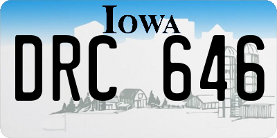 IA license plate DRC646