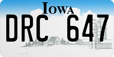 IA license plate DRC647