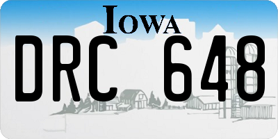 IA license plate DRC648