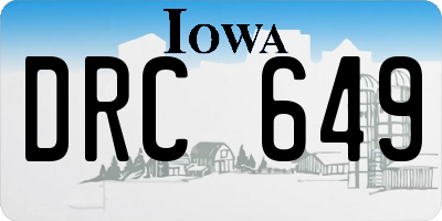 IA license plate DRC649