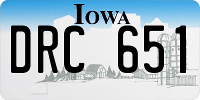 IA license plate DRC651