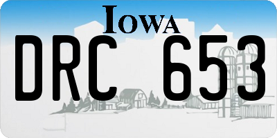 IA license plate DRC653