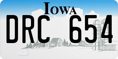 IA license plate DRC654
