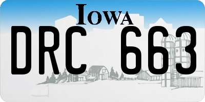 IA license plate DRC663