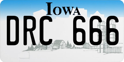 IA license plate DRC666