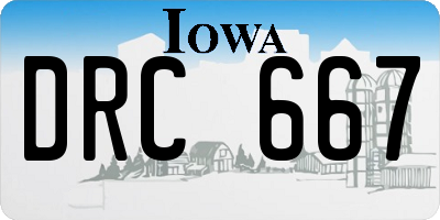 IA license plate DRC667
