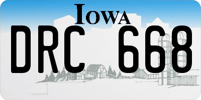 IA license plate DRC668