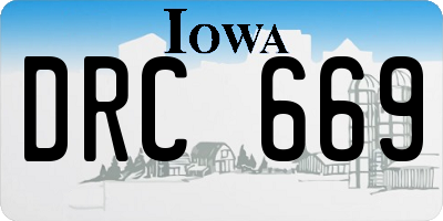IA license plate DRC669