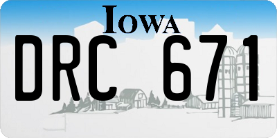 IA license plate DRC671