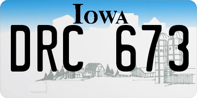 IA license plate DRC673