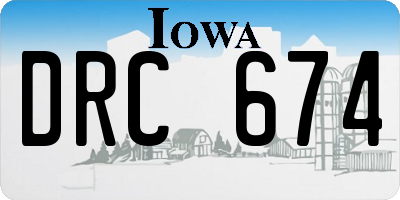 IA license plate DRC674