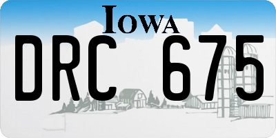 IA license plate DRC675