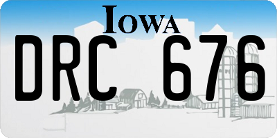 IA license plate DRC676