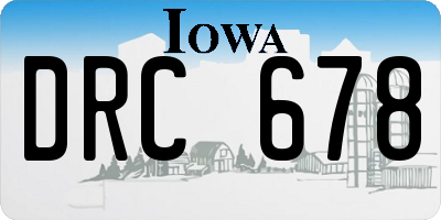 IA license plate DRC678