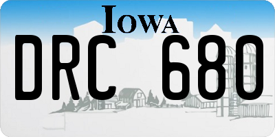 IA license plate DRC680