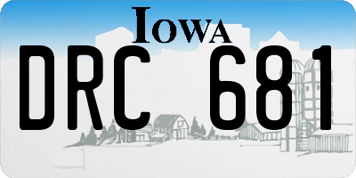 IA license plate DRC681