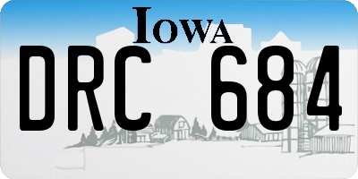 IA license plate DRC684
