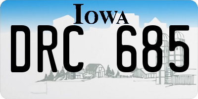 IA license plate DRC685