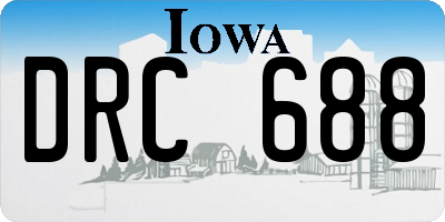 IA license plate DRC688