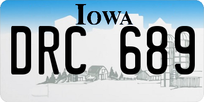 IA license plate DRC689