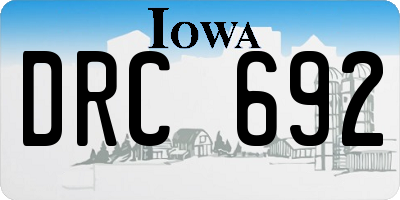 IA license plate DRC692