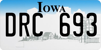 IA license plate DRC693