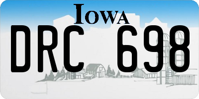 IA license plate DRC698