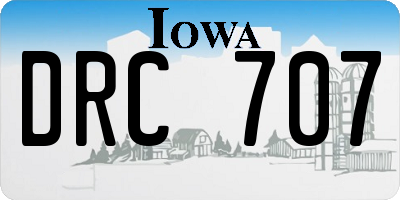 IA license plate DRC707