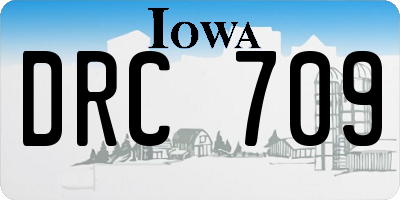 IA license plate DRC709