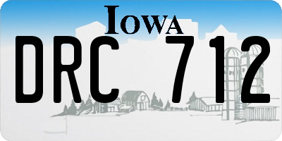 IA license plate DRC712