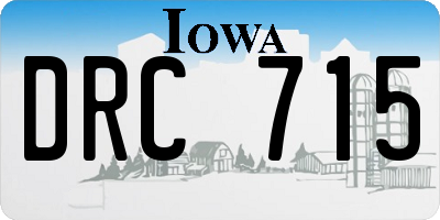 IA license plate DRC715