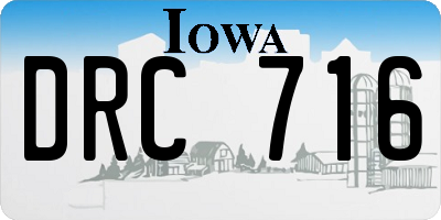 IA license plate DRC716