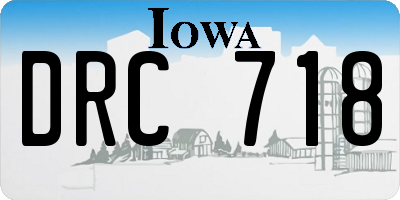 IA license plate DRC718