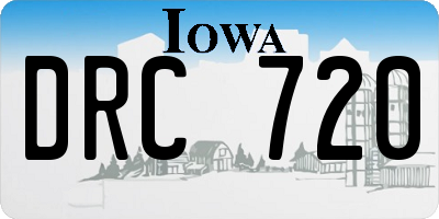 IA license plate DRC720