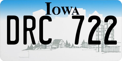 IA license plate DRC722