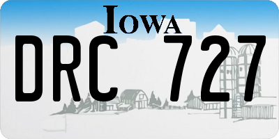 IA license plate DRC727