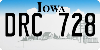 IA license plate DRC728
