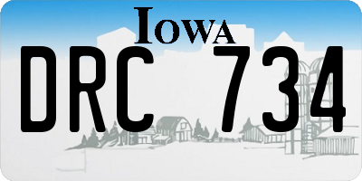 IA license plate DRC734